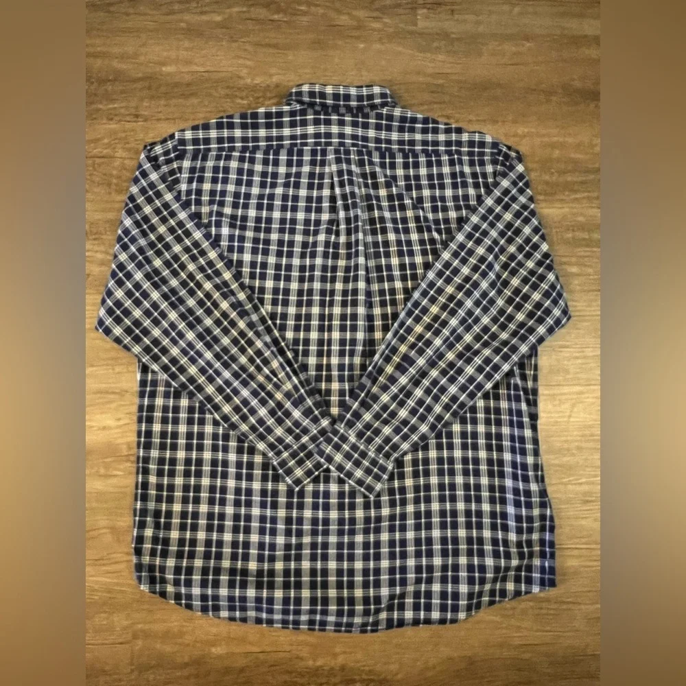 Polo Ralph Lauren Men’s Large Whitfield Classic Fit Work‎ Shirt Blue Plaid E28